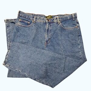 Eddie Bauer Mens 40 Plaid Cotton Lined Jeans Relaxed Straight Denim